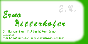 erno mitterhofer business card