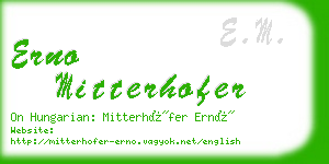 erno mitterhofer business card